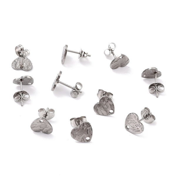 PandaHall 304 Stainless Steel Stud Earring Findings, with Ear Nuts, Textured Heart, Stainless Steel Color, 12x9mm, Hole: 1.4mm, Pin: 0.7mm...
PandaHall 304 Stainless Steel Stud Earring Findings, with Ear Nuts, Textured Heart, Stainless Steel Color, 12x9mm, Hole: 1.4mm, Pin: 0.7mm...