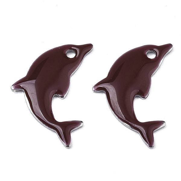 PandaHall 201 Stainless Steel Enamel Pendants, Dolphin, Stainless Steel Color, Coconut Brown, 17x11.5x1.5mm, Hole: 1.2mm Stainless...
PandaHall 201 Stainless Steel Enamel Pendants, Dolphin, Stainless Steel Color, Coconut Brown, 17x11.5x1.5mm, Hole: 1.2mm Stainless...