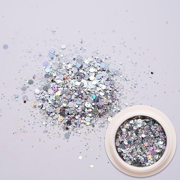 PandaHall Shiny Nail Art Glitter Flakes, Hexagon Chunky Sequins, DIY Sparkly Paillette Tips Nail, Colorful, 0.1~3x0.1~3mm, about 1g/box...
PandaHall Shiny Nail Art Glitter Flakes, Hexagon Chunky Sequins, DIY Sparkly Paillette Tips Nail, Colorful, 0.1~3x0.1~3mm, about 1g/box...