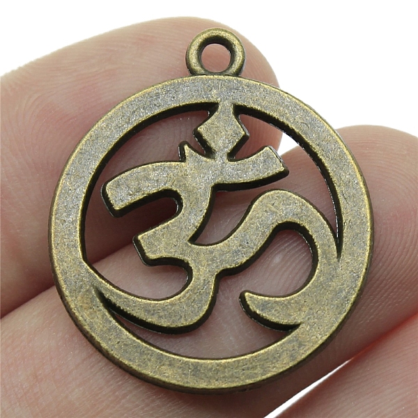 PandaHall Chakra Theme Tibetan Style Alloy Pendants, Flat Round with Ohm/Aum, Antique Bronze, 25mm Alloy Flat Round
PandaHall Chakra Theme Tibetan Style Alloy Pendants, Flat Round with Ohm/Aum, Antique Bronze, 25mm Alloy Flat Round