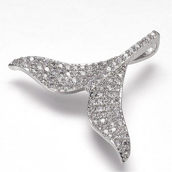 PandaHall Brass Micro Pave Cubic Zirconia Pendants, Whale Tail Shaped, Platinum, 24x32x5mm, Hole: 2x5mm Brass+Cubic Zirconia Fish
PandaHall Brass Micro Pave Cubic Zirconia Pendants, Whale Tail Shaped, Platinum, 24x32x5mm, Hole: 2x5mm Brass+Cubic Zirconia Fish