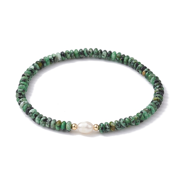 PandaHall Natural African Jade Rondelle & Pearl Beaded Stretch Bracelets, Inner Diameter: 2-1/4 inch(5.8cm) African Jade Rondelle
PandaHall Natural African Jade Rondelle & Pearl Beaded Stretch Bracelets, Inner Diameter: 2-1/4 inch(5.8cm) African Jade Rondelle