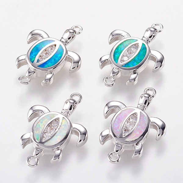 PandaHall Brass Links connectors, with Synthetic Opal and Cubic Zirconia, Sea Turtle, Platinum, Mixed Color, 19.5x13.5x2.5mm, Hole: 1mm..., Multicolor
PandaHall Brass Links connectors, with Synthetic Opal and Cubic Zirconia, Sea Turtle, Platinum, Mixed Color, 19.5x13.5x2.5mm, Hole: 1mm..., Multicolor