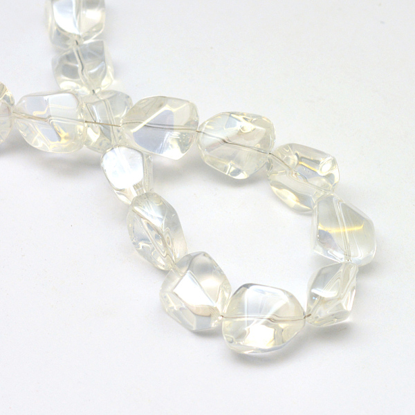 PandaHall Electroplate Glass Beads Strands, AB Color Plated, Trapezoid, White, 15.5x12~12.5x8.5~9mm, Hole: 1.5mm, about 40pcs/strand, 23.2...
PandaHall Electroplate Glass Beads Strands, AB Color Plated, Trapezoid, White, 15.5x12~12.5x8.5~9mm, Hole: 1.5mm, about 40pcs/strand, 23.2...
