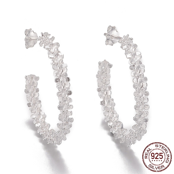 PandaHall 925 Sterling Silver Half Hoop Earrings, with Ear Nuts, Textured, Letter C Shape, 925 Sterling Silver Plated, 26x3mm, Pin: 0.8mm...
PandaHall 925 Sterling Silver Half Hoop Earrings, with Ear Nuts, Textured, Letter C Shape, 925 Sterling Silver Plated, 26x3mm, Pin: 0.8mm...