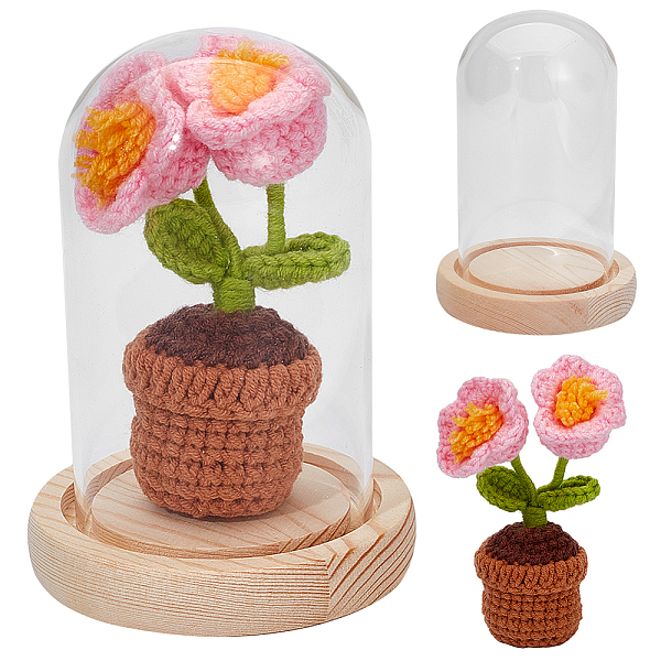 PandaHall WADORN 1 Set Glass Cloche Bell Jar Terrarium with 1Pc Handmade Knitting Crochet Artificial Lily of the Valley Potted, for Home..., Pink
PandaHall WADORN 1 Set Glass Cloche Bell Jar Terrarium with 1Pc Handmade Knitting Crochet Artificial Lily of the Valley Potted, for Home..., Pink
