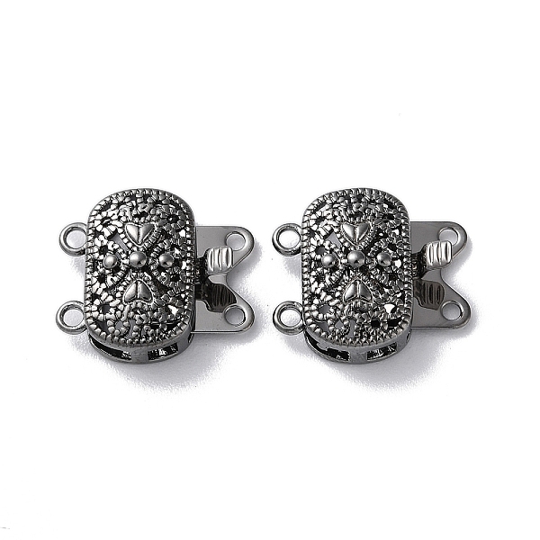 PandaHall Brass Box Clasps, 2-Strand, 4-Hole, Oval, Gunmetal, 14.5x16x5.5mm, Hole: 1.4mm and 1.6mm Brass Oval
PandaHall Brass Box Clasps, 2-Strand, 4-Hole, Oval, Gunmetal, 14.5x16x5.5mm, Hole: 1.4mm and 1.6mm Brass Oval