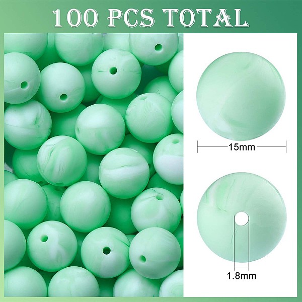PandaHall 100Pcs Silicone Beads Round Rubber Bead 15MM Loose Spacer Beads for DIY Supplies Jewelry Keychain Making, Aquamarine, 15mm..., Green
PandaHall 100Pcs Silicone Beads Round Rubber Bead 15MM Loose Spacer Beads for DIY Supplies Jewelry Keychain Making, Aquamarine, 15mm..., Green
