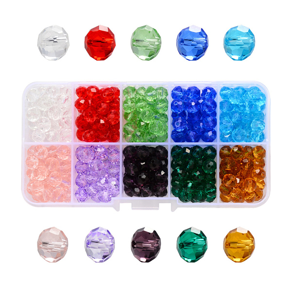 PandaHall Transparent Glass Beads, Faceted, Rondelle, Mixed Color, 8x6mm, Hole: 1.4mm, about 300pcs/box Glass Rondelle Multicolor
PandaHall Transparent Glass Beads, Faceted, Rondelle, Mixed Color, 8x6mm, Hole: 1.4mm, about 300pcs/box Glass Rondelle Multicolor