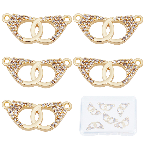 PandaHall Beebeecraft 8Pcs/Box Handcuffs Charms 18K Gold Plated Brass Interlocking Clasps Links with Cubic Zirconia for DIY Bracelets..., Clear
PandaHall Beebeecraft 8Pcs/Box Handcuffs Charms 18K Gold Plated Brass Interlocking Clasps Links with Cubic Zirconia for DIY Bracelets..., Clear