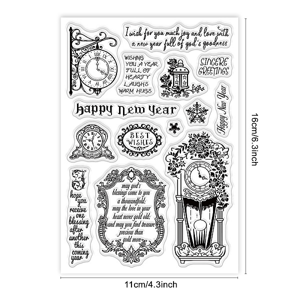 PandaHall BENECREAT New Year's Greetings Clear Stamps Happy New Year Clock PVC Silicone Stamps for for DIY Scrapbooking, Photo Album...
PandaHall BENECREAT New Year's Greetings Clear Stamps Happy New Year Clock PVC Silicone Stamps for for DIY Scrapbooking, Photo Album...