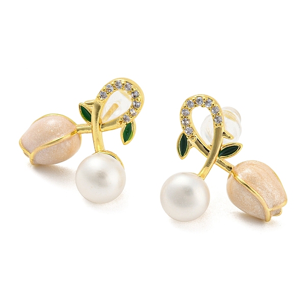 PandaHall Cubic Zirconia Tulip & Natural Pearl Stud Earrings, Brass Earrings with 925 Sterling Silver Pins, Real 18K Gold Plated, 15x15mm...
PandaHall Cubic Zirconia Tulip & Natural Pearl Stud Earrings, Brass Earrings with 925 Sterling Silver Pins, Real 18K Gold Plated, 15x15mm...