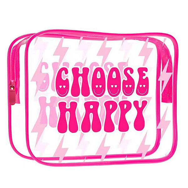 PandaHall Transparent PVC Cosmetic Pouches, Waterproof Clutch Bag, Toilet Bag for Women, Hot Pink, Word Choose Happy, 20x15x5.5cm Plastic...
PandaHall Transparent PVC Cosmetic Pouches, Waterproof Clutch Bag, Toilet Bag for Women, Hot Pink, Word Choose Happy, 20x15x5.5cm Plastic...