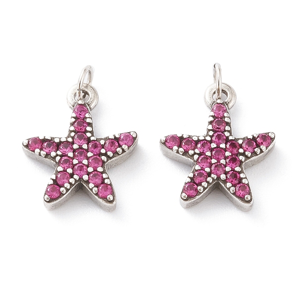 PandaHall Brass Micro Pave Violet Cubic Zirconia Charms, with Jump Rings, Long-Lasting Plated, Starfish Shape, Antique Silver, 14x12x3mm..., Purple
PandaHall Brass Micro Pave Violet Cubic Zirconia Charms, with Jump Rings, Long-Lasting Plated, Starfish Shape, Antique Silver, 14x12x3mm..., Purple