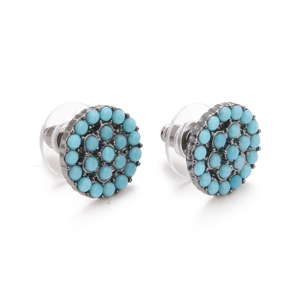 PandaHall Bohemian Synthetic Turquoise Flat Round Stud Earrings, Alloy Jewelry for Women, Gunmetal, Turquoise, 11x11x2.5mm, Pin: 0.6mm..., Green
PandaHall Bohemian Synthetic Turquoise Flat Round Stud Earrings, Alloy Jewelry for Women, Gunmetal, Turquoise, 11x11x2.5mm, Pin: 0.6mm..., Green