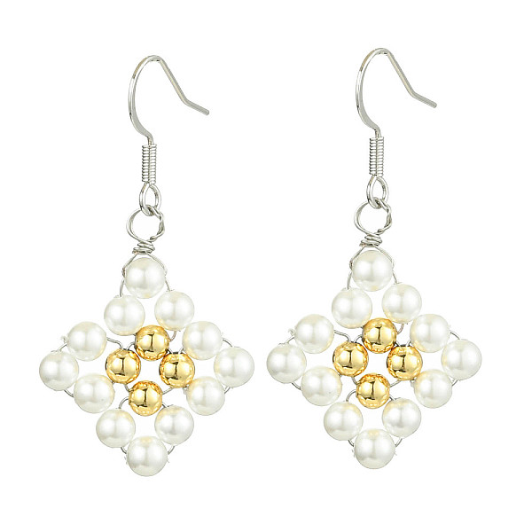 PandaHall Rhombus Shell Pearl & Brass Dangle Earrings, Platinum, 43x23mm Pearl Rhombus White
PandaHall Rhombus Shell Pearl & Brass Dangle Earrings, Platinum, 43x23mm Pearl Rhombus White