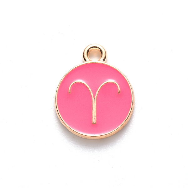 PandaHall Alloy Enamel Pendants, Cadmium Free & Lead Free, Flat Round with Constellation, Light Gold, Cerise, Aries, 22x18x2mm, Hole: 1.5mm..., Red
PandaHall Alloy Enamel Pendants, Cadmium Free & Lead Free, Flat Round with Constellation, Light Gold, Cerise, Aries, 22x18x2mm, Hole: 1.5mm..., Red