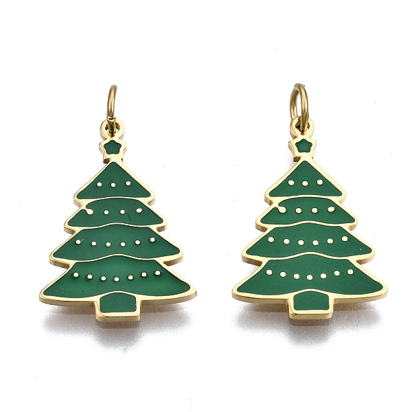 PandaHall 316 Surgical Stainless Steel Enamel Pendants, with Jump Rings, for Christmas, Christmas Trees, Green, Real 14K Gold Plated...
PandaHall 316 Surgical Stainless Steel Enamel Pendants, with Jump Rings, for Christmas, Christmas Trees, Green, Real 14K Gold Plated...