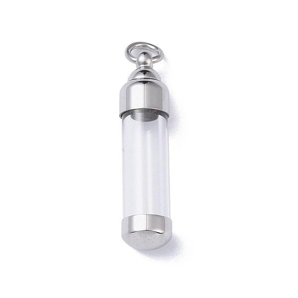 PandaHall 304 Stainless Steel Pendants, with Glass, Bottle, Platinum, 36x8.5mm Stainless Steel+Glass Bottle
PandaHall 304 Stainless Steel Pendants, with Glass, Bottle, Platinum, 36x8.5mm Stainless Steel+Glass Bottle