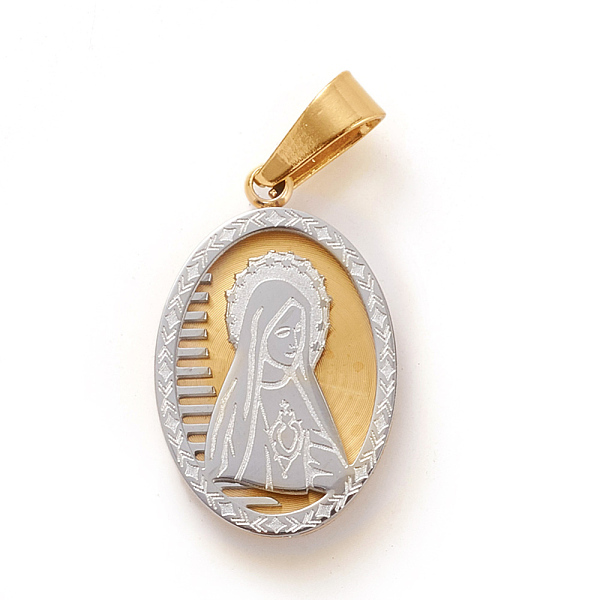PandaHall 304 Stainless Steel Pendants, Oval with Holy Virgin, for Easter, Golden & Stainless Steel Color, 19x12x2mm, Hole: 3x5mm 304...
PandaHall 304 Stainless Steel Pendants, Oval with Holy Virgin, for Easter, Golden & Stainless Steel Color, 19x12x2mm, Hole: 3x5mm 304...