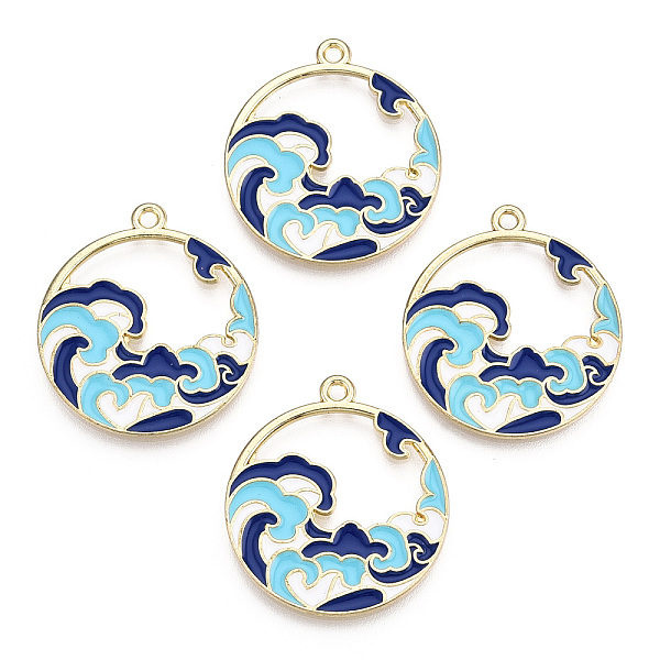 PandaHall Chinese Style Alloy Enamel Pendants, Cadmium Free & Lead Free, Flat Round with Sea Wave, Golden, Blue, 28x25x1.2mm, Hole: 1.8mm...
PandaHall Chinese Style Alloy Enamel Pendants, Cadmium Free & Lead Free, Flat Round with Sea Wave, Golden, Blue, 28x25x1.2mm, Hole: 1.8mm...