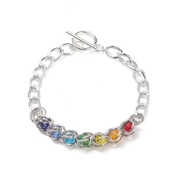 PandaHall Glass Wrapped Link Bracelets with Aluminium Twisted Curb Chains for Women, Colorful, 7-5/8 inch(19.5cm) Glass
PandaHall Glass Wrapped Link Bracelets with Aluminium Twisted Curb Chains for Women, Colorful, 7-5/8 inch(19.5cm) Glass