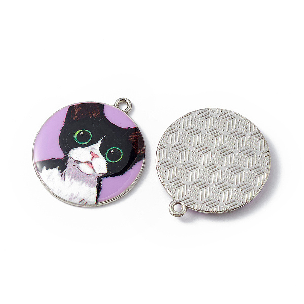 PandaHall Printed Alloy Pendants, Platinum, Flat Round with Cat Charm, Lilac, 28x25x3mm, Hole: 1.8mm Alloy Flat Round Purple
PandaHall Printed Alloy Pendants, Platinum, Flat Round with Cat Charm, Lilac, 28x25x3mm, Hole: 1.8mm Alloy Flat Round Purple