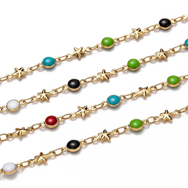 PandaHall Handmade Brass Enamel Link Chains, with Spool, Long-lasting Plated, Soldered, Star & Flat Round, Golden, Colorful, Flat Round...
PandaHall Handmade Brass Enamel Link Chains, with Spool, Long-lasting Plated, Soldered, Star & Flat Round, Golden, Colorful, Flat Round...
