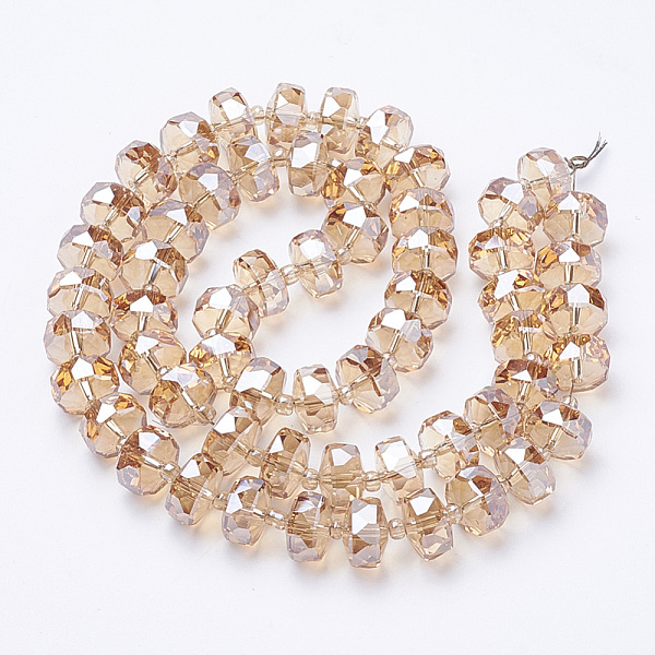 PandaHall Electroplat Glass Beads Strands, Rainbow Plated, Faceted, Rondelle, PeachPuff, 8x5mm, Hole: 1.2mm, about 80pcs/strand, 22.83 inch..., Brown
PandaHall Electroplat Glass Beads Strands, Rainbow Plated, Faceted, Rondelle, PeachPuff, 8x5mm, Hole: 1.2mm, about 80pcs/strand, 22.83 inch..., Brown