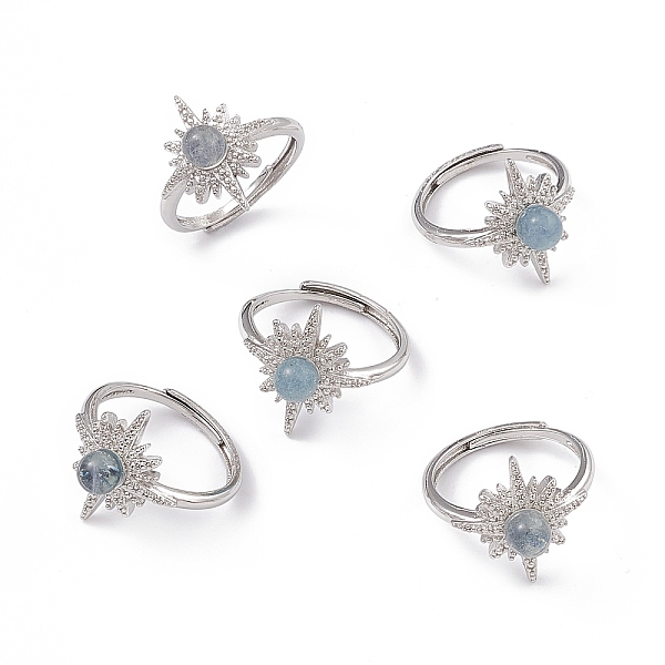 PandaHall Sun Natural Aquamarine Adjustable Rings, Platinum Tone Brass Jewelry for Women, 2mm, Inner Diameter: 17mm Aquamarine
PandaHall Sun Natural Aquamarine Adjustable Rings, Platinum Tone Brass Jewelry for Women, 2mm, Inner Diameter: 17mm Aquamarine