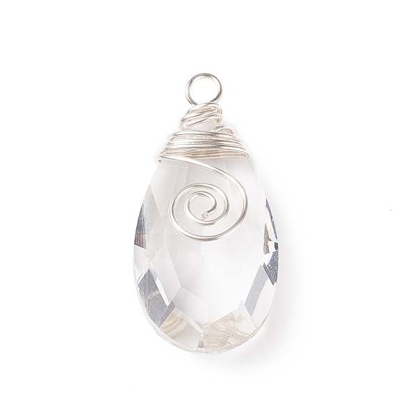PandaHall Wire Wrapped Transparent Glass Pendants, Faceted, Teardrop, Silver, Clear, 45x22x12.5mm, Hole: 4mm Glass Teardrop Clear
PandaHall Wire Wrapped Transparent Glass Pendants, Faceted, Teardrop, Silver, Clear, 45x22x12.5mm, Hole: 4mm Glass Teardrop Clear