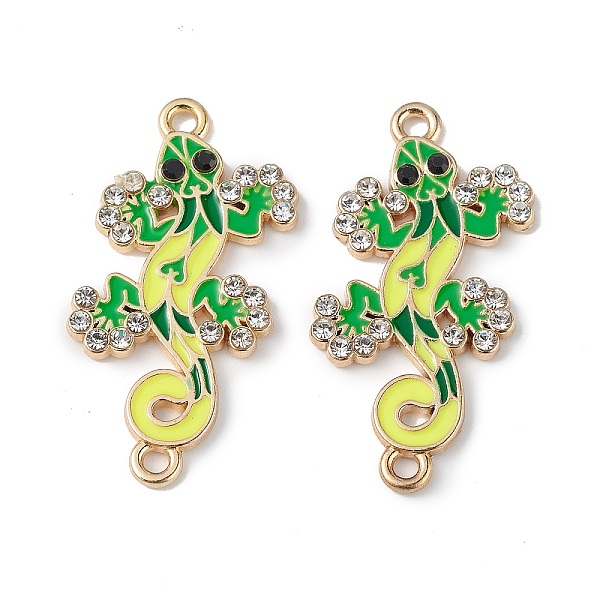 PandaHall Alloy Enamel Connector Charms, Lizard Links with Crystal Rhinestone, Light Gold, Cadmium Free & Nickel Free & Lead Free, Green...
PandaHall Alloy Enamel Connector Charms, Lizard Links with Crystal Rhinestone, Light Gold, Cadmium Free & Nickel Free & Lead Free, Green...