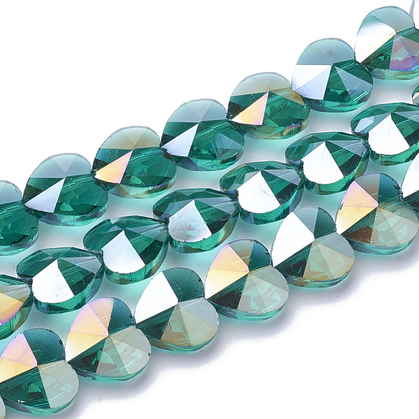 PandaHall Electroplate Glass Beads, AB Color Plated, Faceted, Heart, Light Sea Green, 10x10x6.5mm, Hole: 1mm Glass Heart Green
PandaHall Electroplate Glass Beads, AB Color Plated, Faceted, Heart, Light Sea Green, 10x10x6.5mm, Hole: 1mm Glass Heart Green