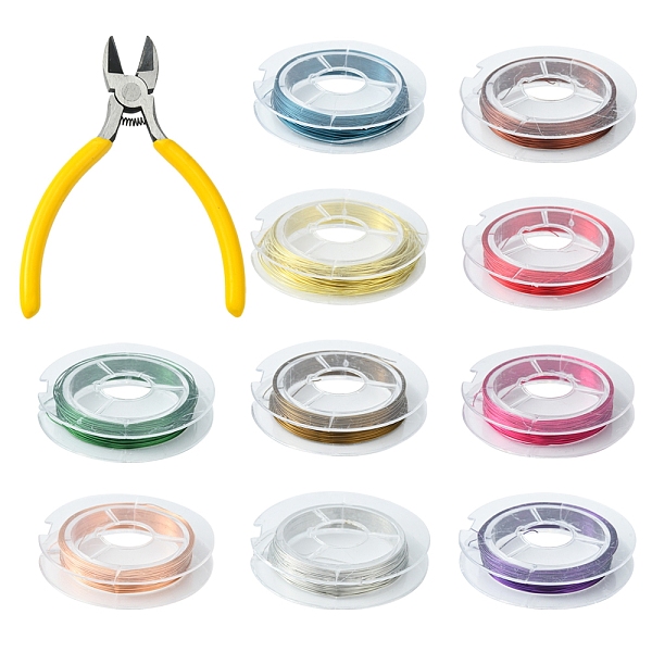 PandaHall 10 Rolls 10 Color Copper Jewelry Wire, with #50 Steel(High Carbon Steel) Side Cutting Pliers, Mixed Color, 0.3mm, about 32.8 Feet...
PandaHall 10 Rolls 10 Color Copper Jewelry Wire, with #50 Steel(High Carbon Steel) Side Cutting Pliers, Mixed Color, 0.3mm, about 32.8 Feet...