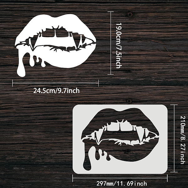 PandaHall FINGERINSPIRE Vampire Bleeding Lips Stencils Templates, 29.7x21cm Large Drawing Painting Stencils Decoration Rectangle Reusable...
PandaHall FINGERINSPIRE Vampire Bleeding Lips Stencils Templates, 29.7x21cm Large Drawing Painting Stencils Decoration Rectangle Reusable...