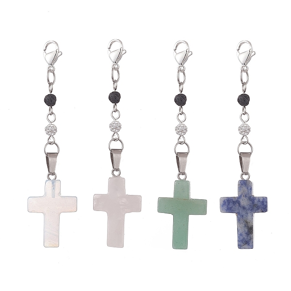 PandaHall Cross Mixed Gemstone Pandant Decorations, with Polymer Clay Rhinestone Beads and 304 Stainless Steel Lobster Claw Clasps, 75mm...
PandaHall Cross Mixed Gemstone Pandant Decorations, with Polymer Clay Rhinestone Beads and 304 Stainless Steel Lobster Claw Clasps, 75mm...