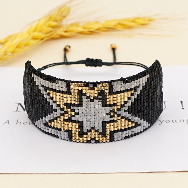 PandaHall Miyuki Glass Seed Braided Bead Bracelet, Spark Star Friendship Bracelet for Women, Black, 11 inch(28cm) Glass Star Black
PandaHall Miyuki Glass Seed Braided Bead Bracelet, Spark Star Friendship Bracelet for Women, Black, 11 inch(28cm) Glass Star Black