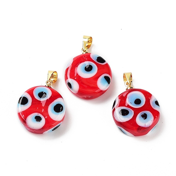 PandaHall Handmade Evil Eye Lampwork Pendants, with Rack Plating Brass Findings, Long-Lasting Plated, Lead Free & Cadmium Free, Flat Round..., Red
PandaHall Handmade Evil Eye Lampwork Pendants, with Rack Plating Brass Findings, Long-Lasting Plated, Lead Free & Cadmium Free, Flat Round..., Red
