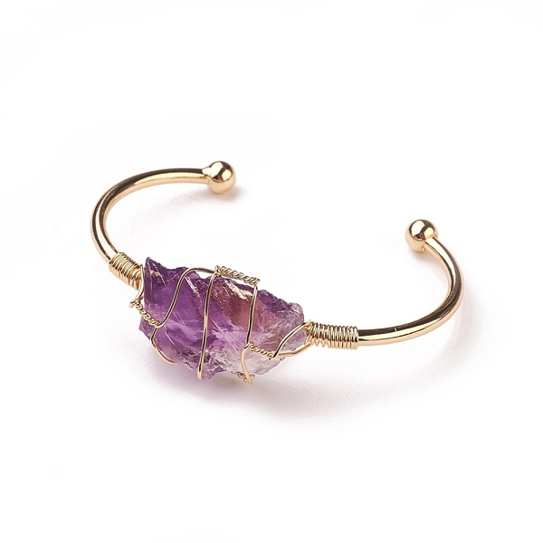 PandaHall Long-Lasting Plated Brass Cuff Bangles, with Natural Amethyst, Nuggets, Golden, 1-3/8 inchx2-3/8 inch(3.8x6cm), 2.8mm Amethyst..., Purple
PandaHall Long-Lasting Plated Brass Cuff Bangles, with Natural Amethyst, Nuggets, Golden, 1-3/8 inchx2-3/8 inch(3.8x6cm), 2.8mm Amethyst..., Purple
