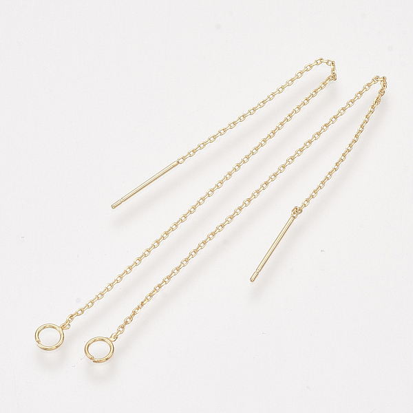 PandaHall Brass Stud Earring Findings, Ear Threads, with Loop, Real 18K Gold Plated, 105x0.7mm, Hole: 3mm, Pin: 0.8mm Brass Others
PandaHall Brass Stud Earring Findings, Ear Threads, with Loop, Real 18K Gold Plated, 105x0.7mm, Hole: 3mm, Pin: 0.8mm Brass Others