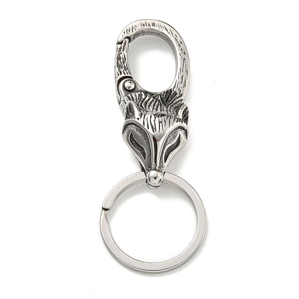 PandaHall Tibetan Style 316 Surgical Stainless Steel Fittings with 304 Stainless Steel Key Ring, Fox, Antique Silver, 73.5mm 316 Surgical...
PandaHall Tibetan Style 316 Surgical Stainless Steel Fittings with 304 Stainless Steel Key Ring, Fox, Antique Silver, 73.5mm 316 Surgical...