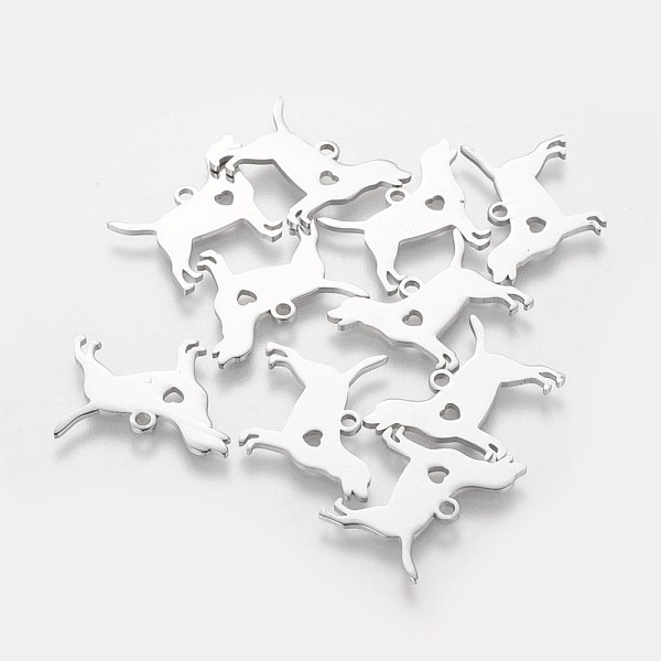 PandaHall 201 Stainless Steel Puppy Pendants, Silhouette Charms, Dog with Heart, Stainless Steel Color, 16x20x1.1mm, Hole: 1.5mm 201...
PandaHall 201 Stainless Steel Puppy Pendants, Silhouette Charms, Dog with Heart, Stainless Steel Color, 16x20x1.1mm, Hole: 1.5mm 201...