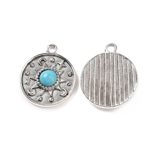 PandaHall Alloy Pendants, Flat Round Charms, with Synthetic Turquoise, Antique Silver, 23x20x5mm, Hole: 2mm Synthetic Turquoise Flat Round
PandaHall Alloy Pendants, Flat Round Charms, with Synthetic Turquoise, Antique Silver, 23x20x5mm, Hole: 2mm Synthetic Turquoise Flat Round