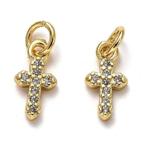 PandaHall Brass Micro Pave Cubic Zirconia Tiny Cross Charms, with Jump Rings, Long-Lasting Plated, Real 18K Gold Plated, 12x6x2mm, Hole: 3mm..., Clear
PandaHall Brass Micro Pave Cubic Zirconia Tiny Cross Charms, with Jump Rings, Long-Lasting Plated, Real 18K Gold Plated, 12x6x2mm, Hole: 3mm..., Clear