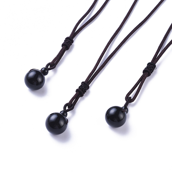 PandaHall Natural Black Agate Pendant Necklaces, with Nylon Cord, Round, 27.55 inch(70cm) Black Agate Brown
PandaHall Natural Black Agate Pendant Necklaces, with Nylon Cord, Round, 27.55 inch(70cm) Black Agate Brown