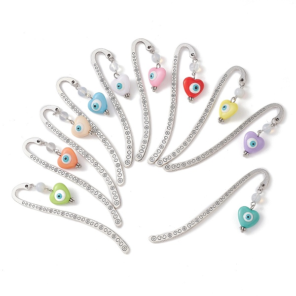 PandaHall Opalite & Resin Enamel Bookmarks, Hook Bookmark, Heart Evil Eye Pendant Book Marker, Mixed Color, 83x14x1.5mm Alloy Heart..., Multicolor
PandaHall Opalite & Resin Enamel Bookmarks, Hook Bookmark, Heart Evil Eye Pendant Book Marker, Mixed Color, 83x14x1.5mm Alloy Heart..., Multicolor