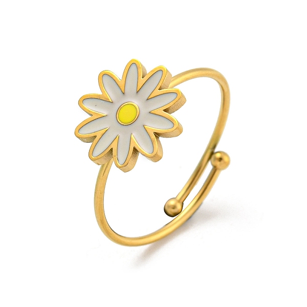 PandaHall Adjustable 304 Stainless Steel Rings, with Enamel for Woman, Flower, Inner Diameter: 18mm 304 Stainless Steel Flower White
PandaHall Adjustable 304 Stainless Steel Rings, with Enamel for Woman, Flower, Inner Diameter: 18mm 304 Stainless Steel Flower White