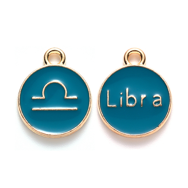 PandaHall Alloy Enamel Pendants, Cadmium Free & Lead Free, Flat Round with Constellation, Light Gold, Dark Cyan, Libra, 22x18x2mm, Hole...
PandaHall Alloy Enamel Pendants, Cadmium Free & Lead Free, Flat Round with Constellation, Light Gold, Dark Cyan, Libra, 22x18x2mm, Hole...