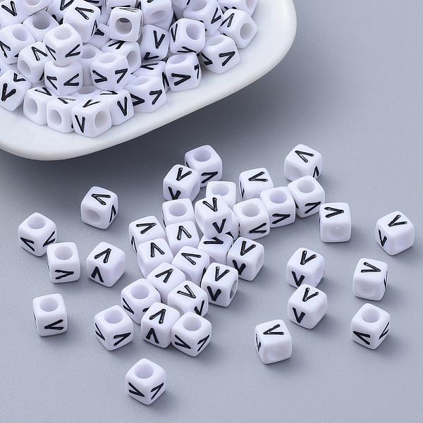 PandaHall Acrylic Horizontal Hole Letter Beads, Cube, White, Letter V, Size: about 6mm wide, 6mm long, 6mm high, hole: about 3.2mm, about...
PandaHall Acrylic Horizontal Hole Letter Beads, Cube, White, Letter V, Size: about 6mm wide, 6mm long, 6mm high, hole: about 3.2mm, about...
