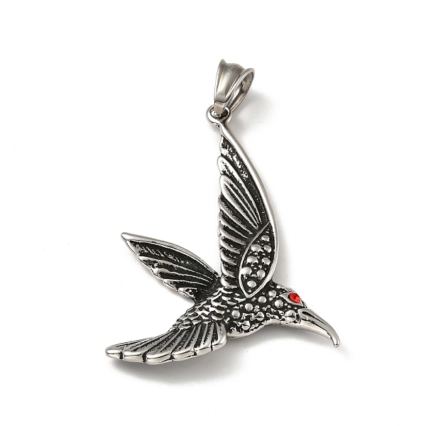 PandaHall 304 Stainless Steel Pendants with Light Siam Rhinestone, Bird, Antique Silver, 52x40x5mm, Hole: 8.5x5mm Rhinestone Bird Red
PandaHall 304 Stainless Steel Pendants with Light Siam Rhinestone, Bird, Antique Silver, 52x40x5mm, Hole: 8.5x5mm Rhinestone Bird Red